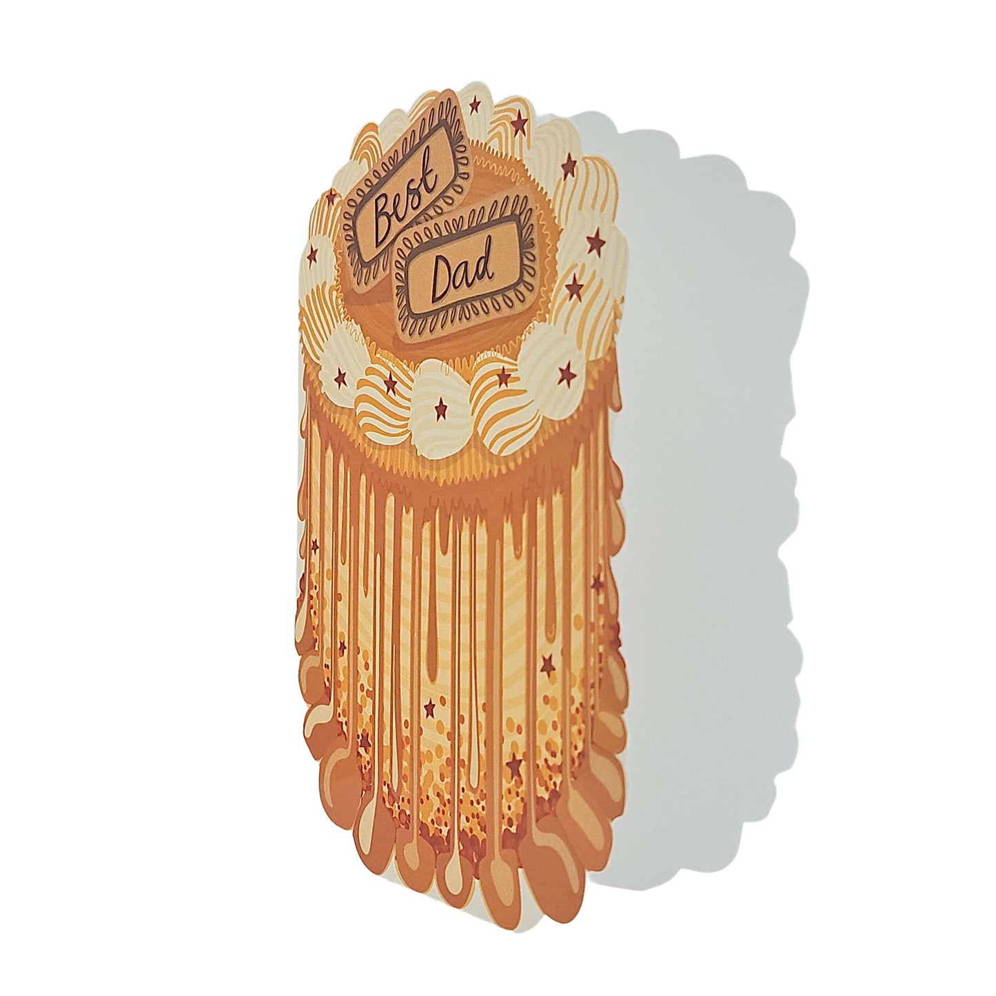 Best Dad Spot Varnish Cutout Caramel Cake Father's Day Card