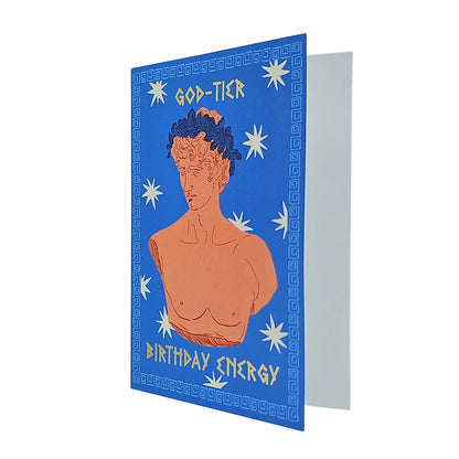 God Tier Birthday Energy Greek God Gold Foiled Birthday Card