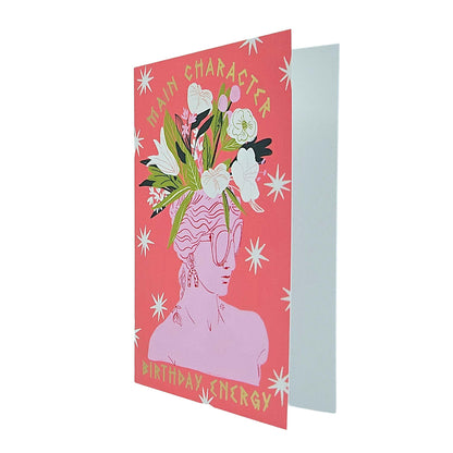Main Character Energy Greek Goddess Gold Foiled Birthday Card