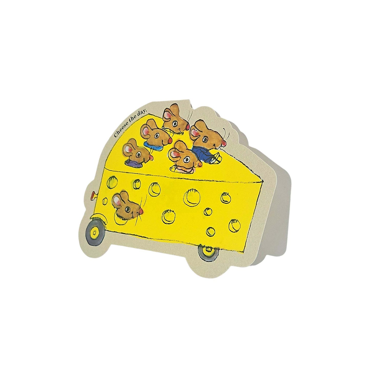 Cheese Mouse Car Richard Scarry Cutout Card