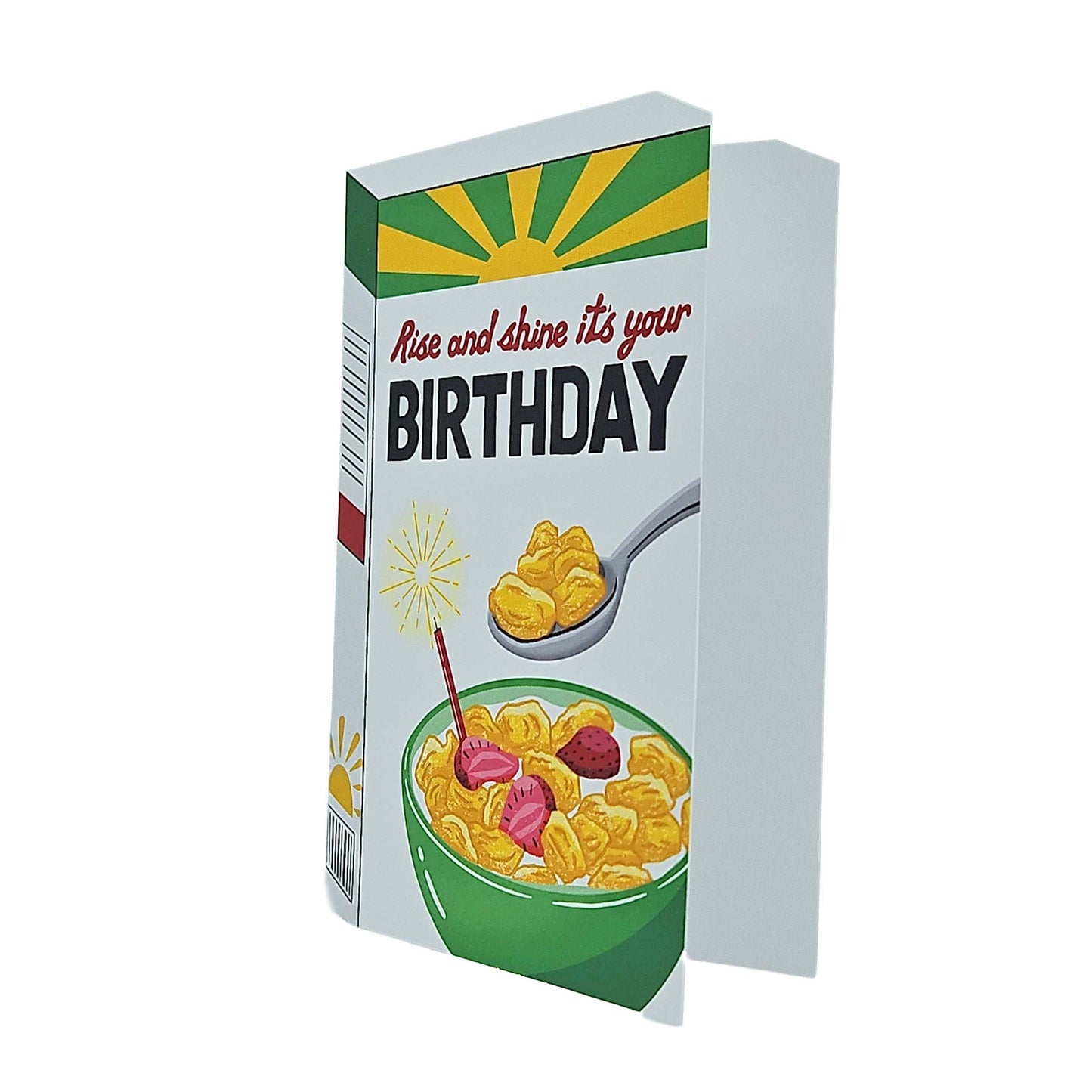 Rise and Shine Cereal Spot Gloss Birthday Card