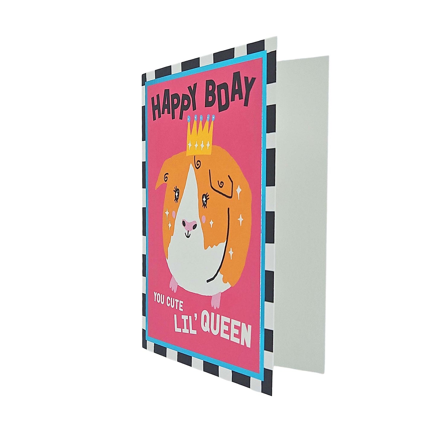Happy Birthday Cute Lil Queen Guinea Pig Birthday Card