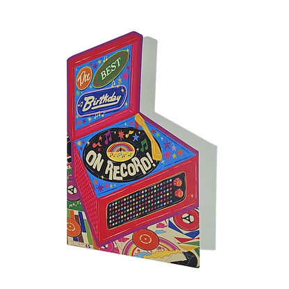 Best Birthday Vinyl Record Player Cutout Birthday Card