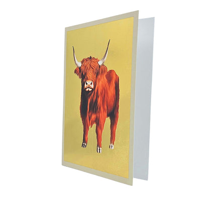 Highland Cow Gold Foiled Art Card