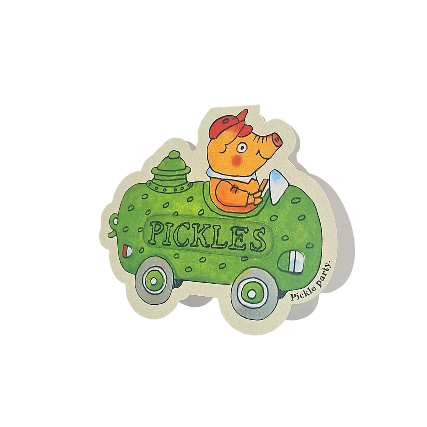 Pickle Party Pig Car Richard Scarry Cutout Card