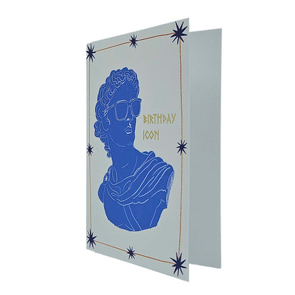 Birthday Icon Greek God Gold Foiled Birthday Card