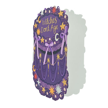 Witches Don't Age Gold Foiled Cutout Cake Birthday Card