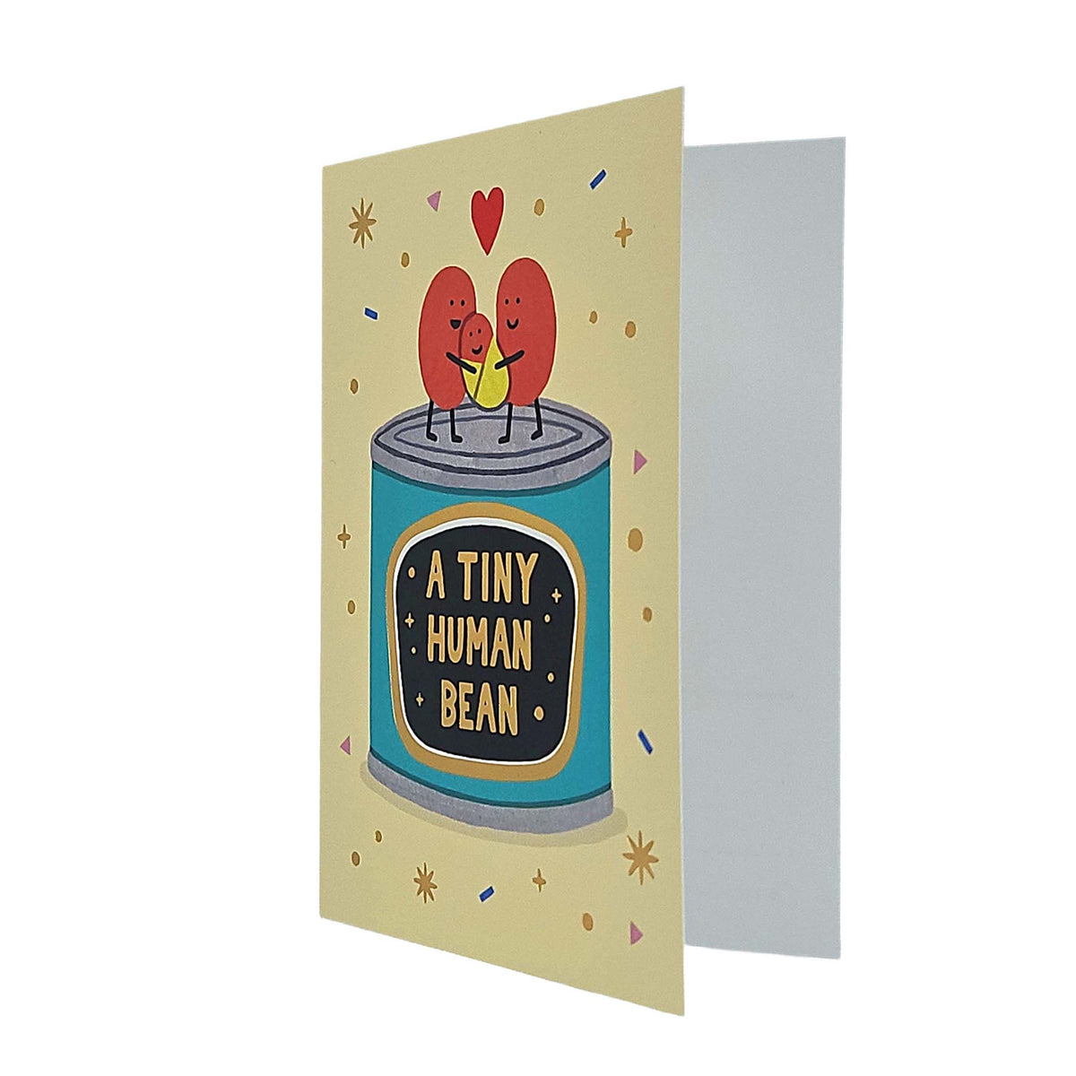 Tiny Human Bean Gold Foiled New Baby Card