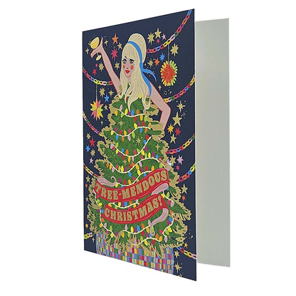 Tree-Mendous Christmas Tree Gold Foiled Christmas Card