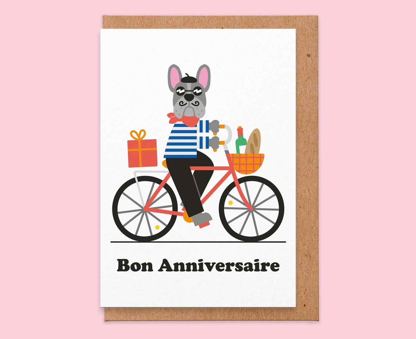 Bon Anniversaire French Dog Birthday Card