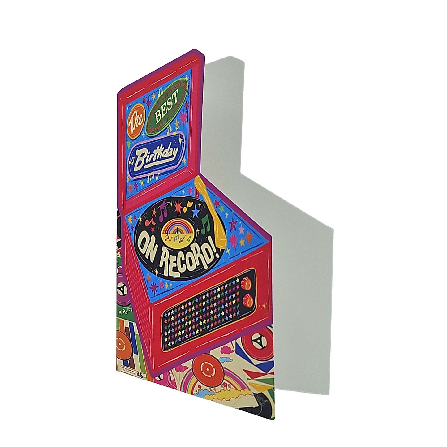 Best Birthday Vinyl Record Player Cutout Birthday Card