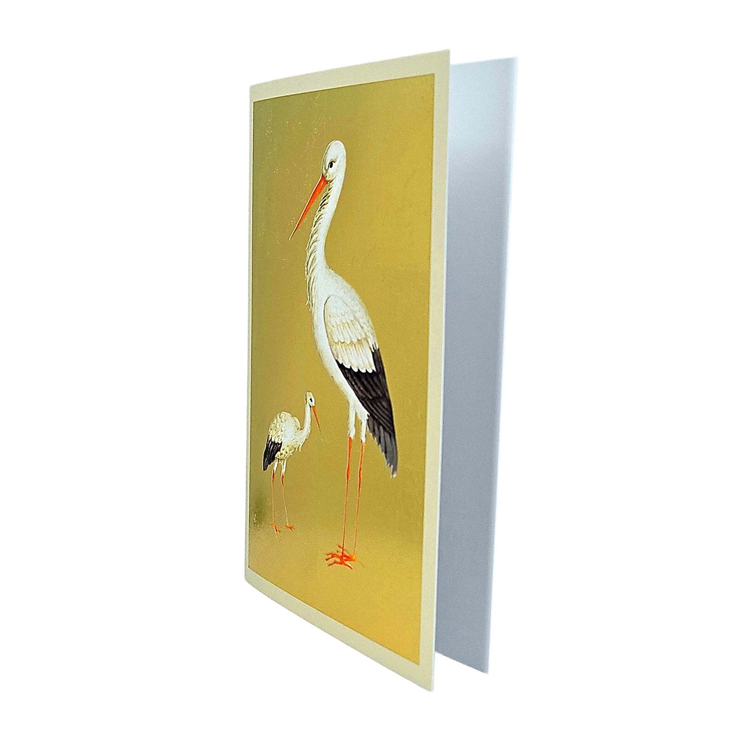 Mother & Baby Stork Gold Foiled Art Card
