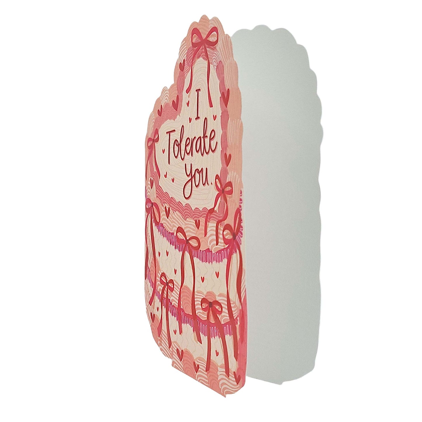 I Tolerate You Spot Varnish Cutout Cake Valentine's / Anniversary Card