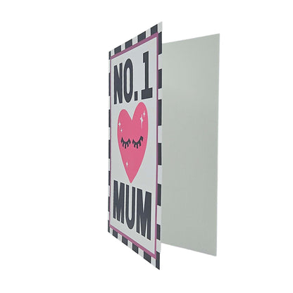 No.1 Mum Eyelash Heart Foiled Mother's Day Card