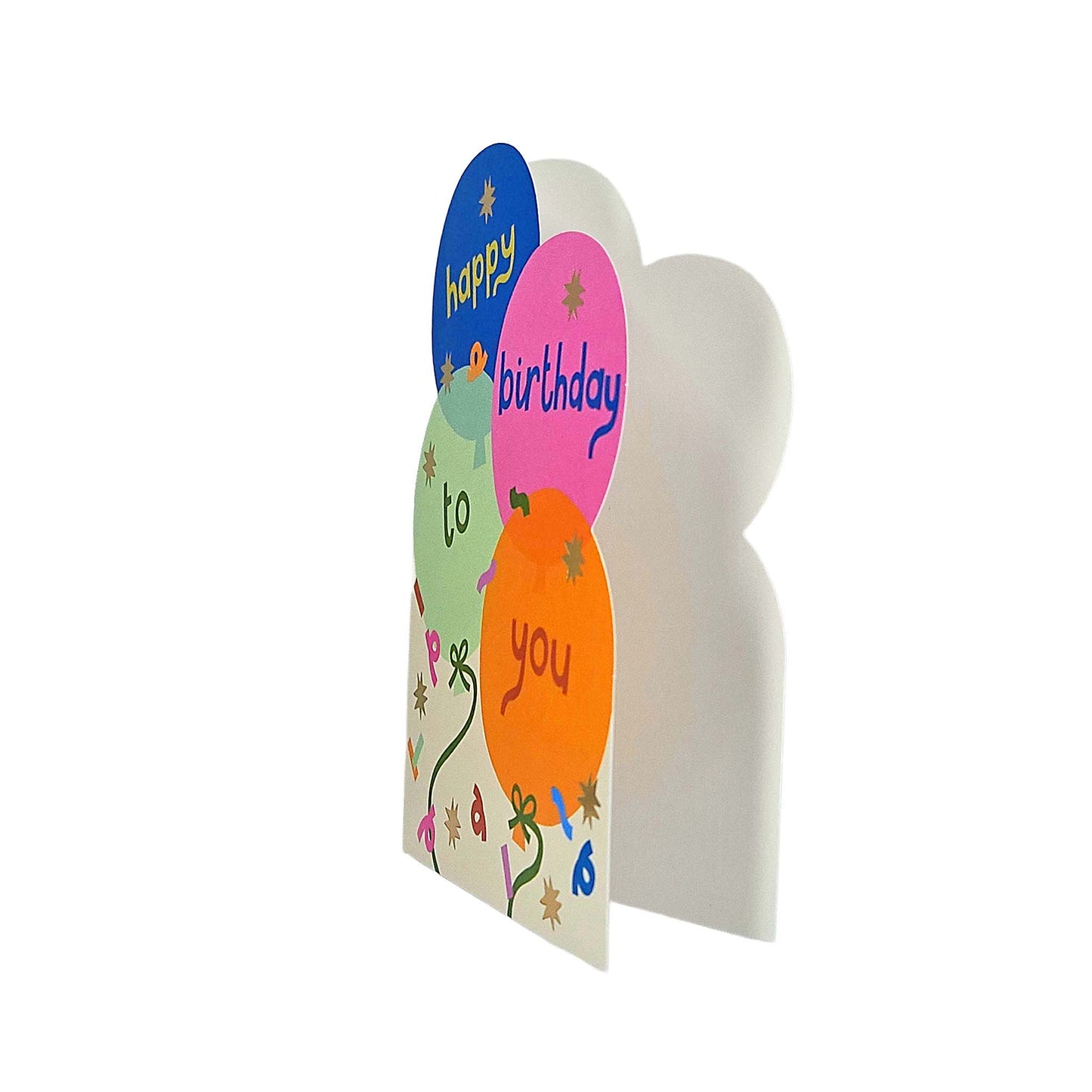 Happy Birthday to you Balloons Cutout Birthday Card