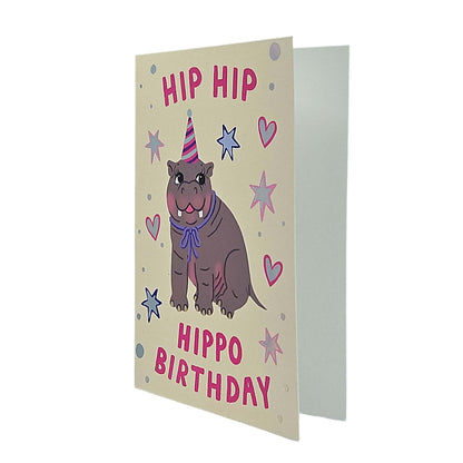 Hip Hip Hippo Birthday Card