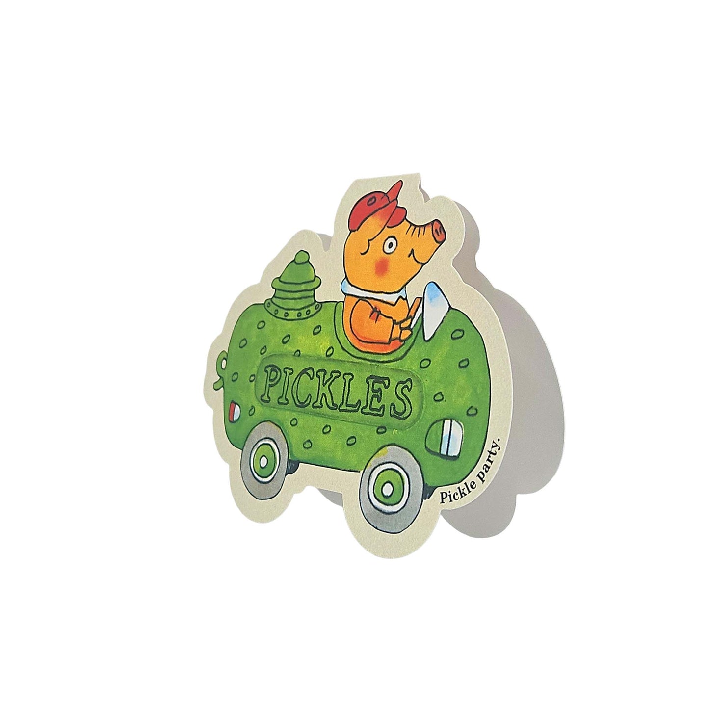 Pickle Party Pig Car Richard Scarry Cutout Card