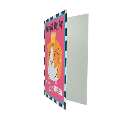 Happy Birthday Cute Lil Queen Guinea Pig Birthday Card