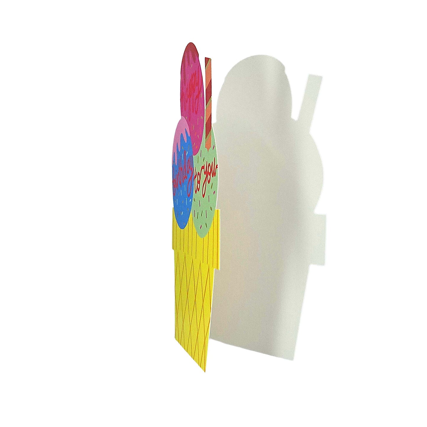 Happy Birthday To You Ice-cream Cutout Birthday Card