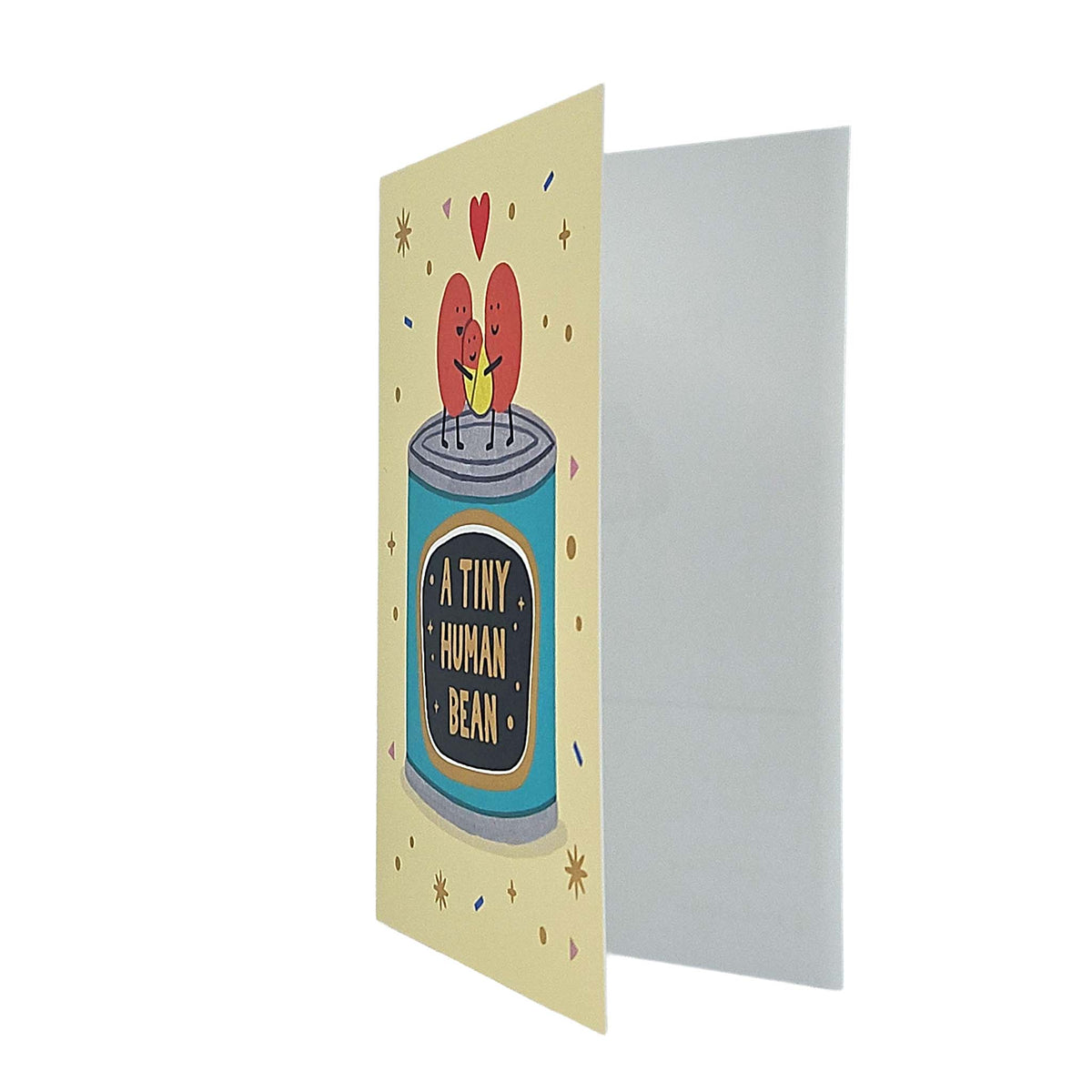 Tiny Human Bean Gold Foiled New Baby Card