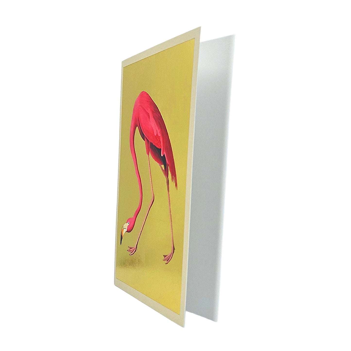 Pink Flamingo Gold Foiled Art Card