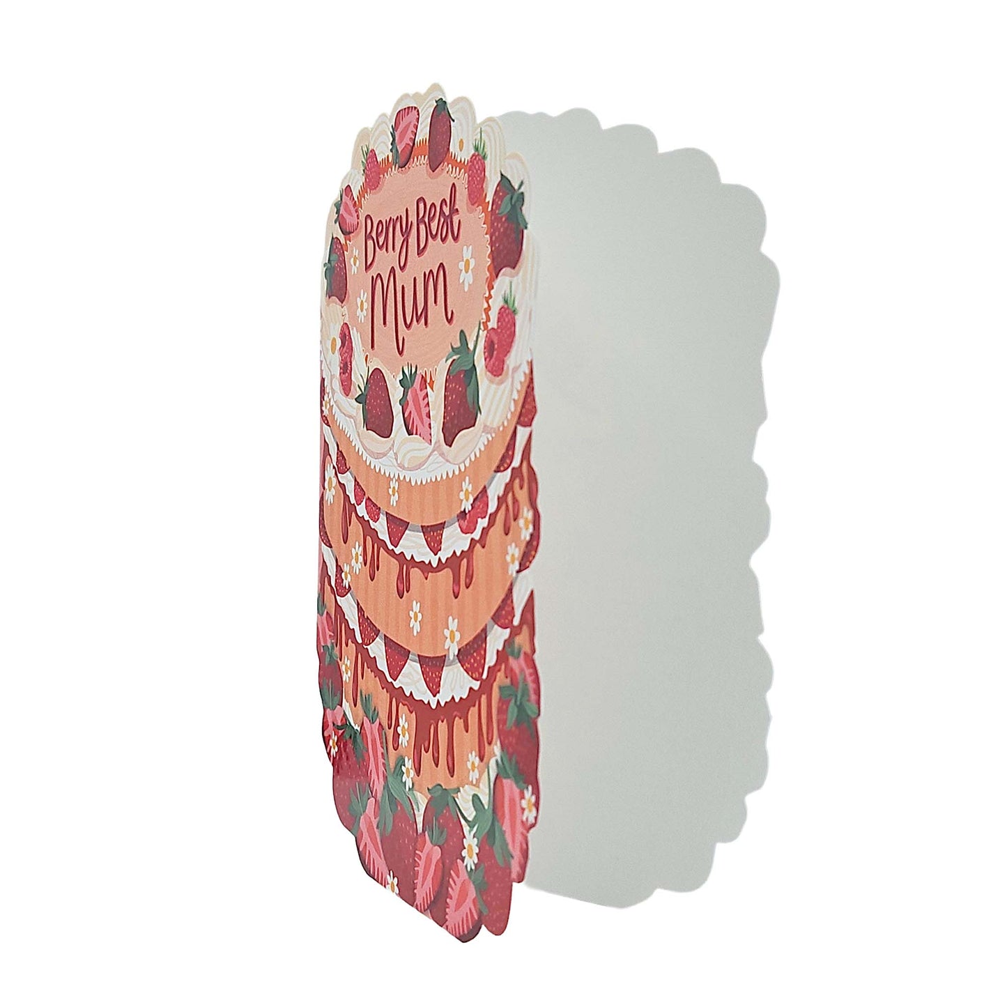 Berry Best Mum Spot Varnish Cutout Cake Mother's Day Card