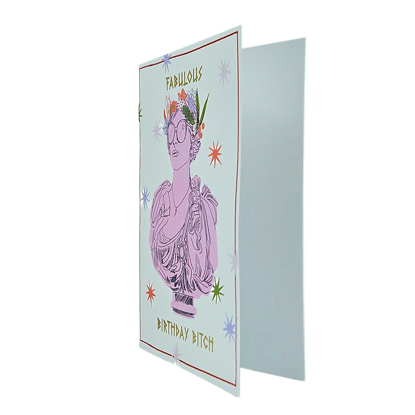 Fabulous Birthday Bitch Greek Goddess Gold Foiled Birthday Card
