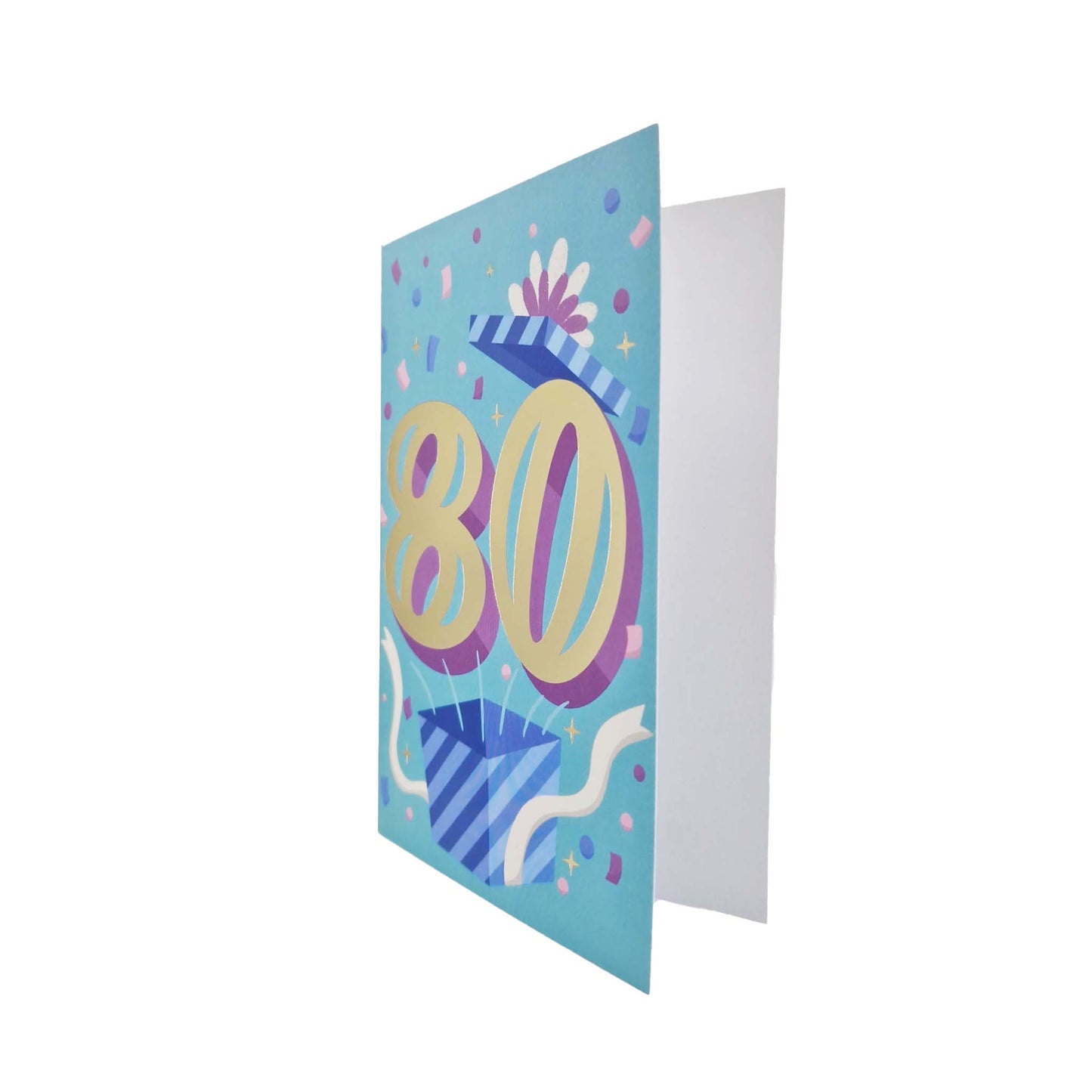 Gold Foiled 80th Birthday Card