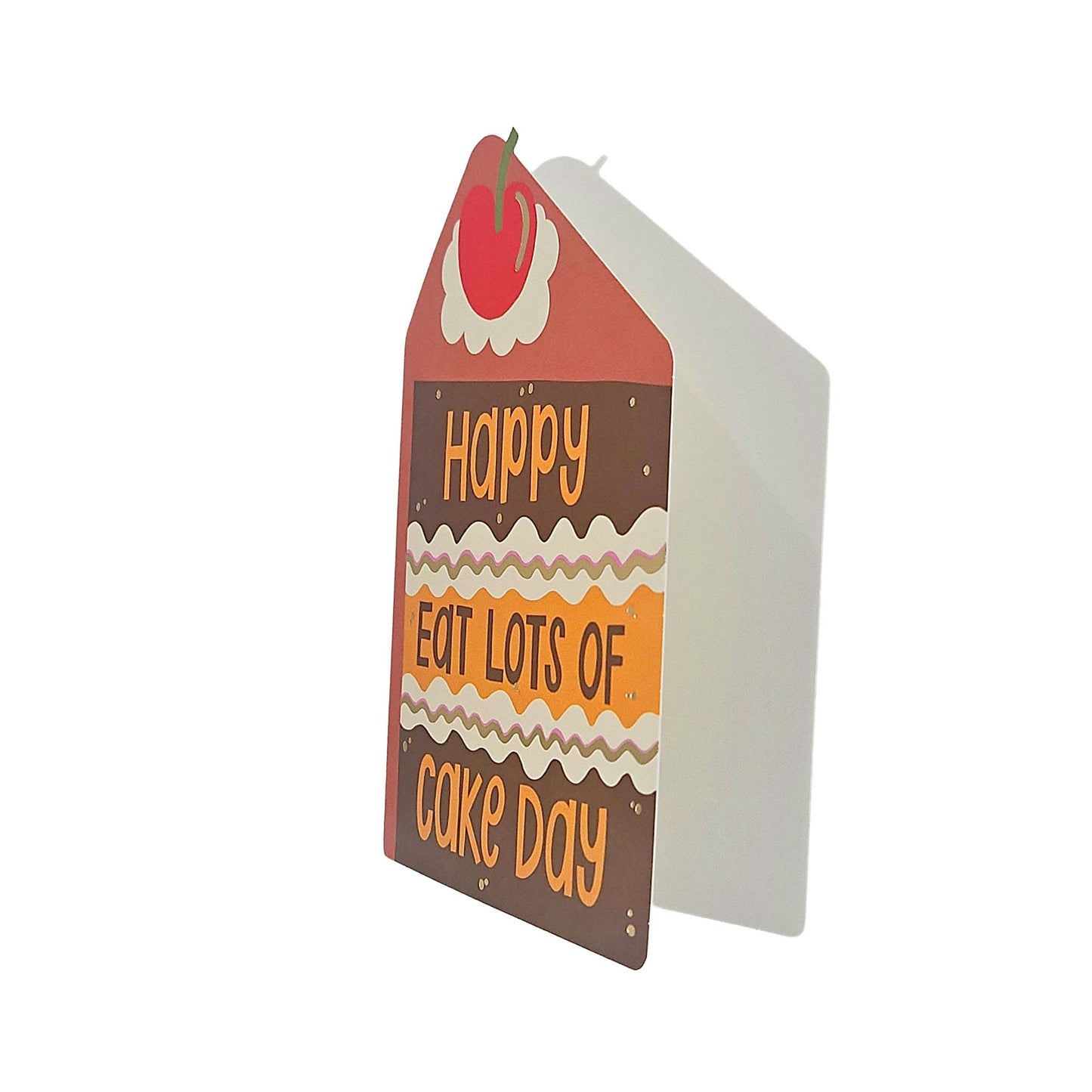 Happy Eat Lots of Cake Day Cutout Birthday Card