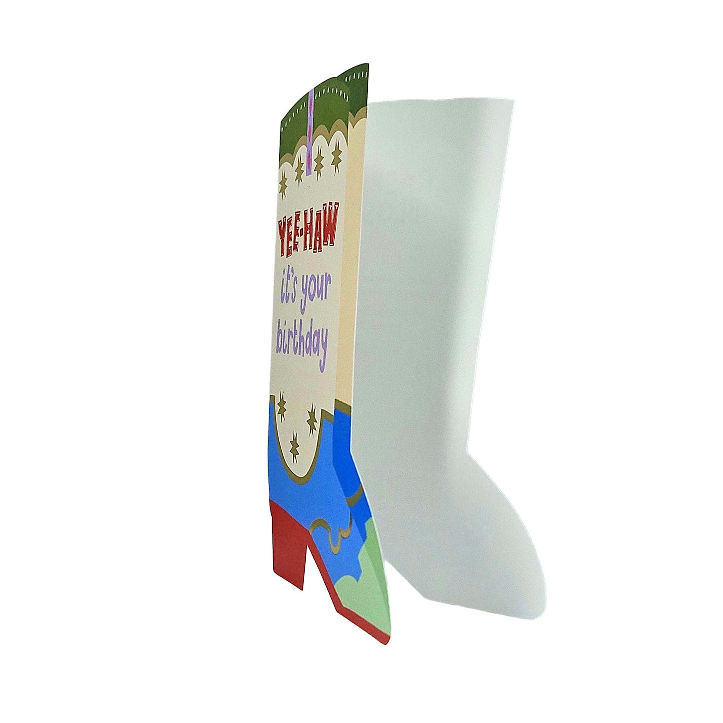 Yee-haw it's your Birthday Cowboy Boot Cutout Birthday Card
