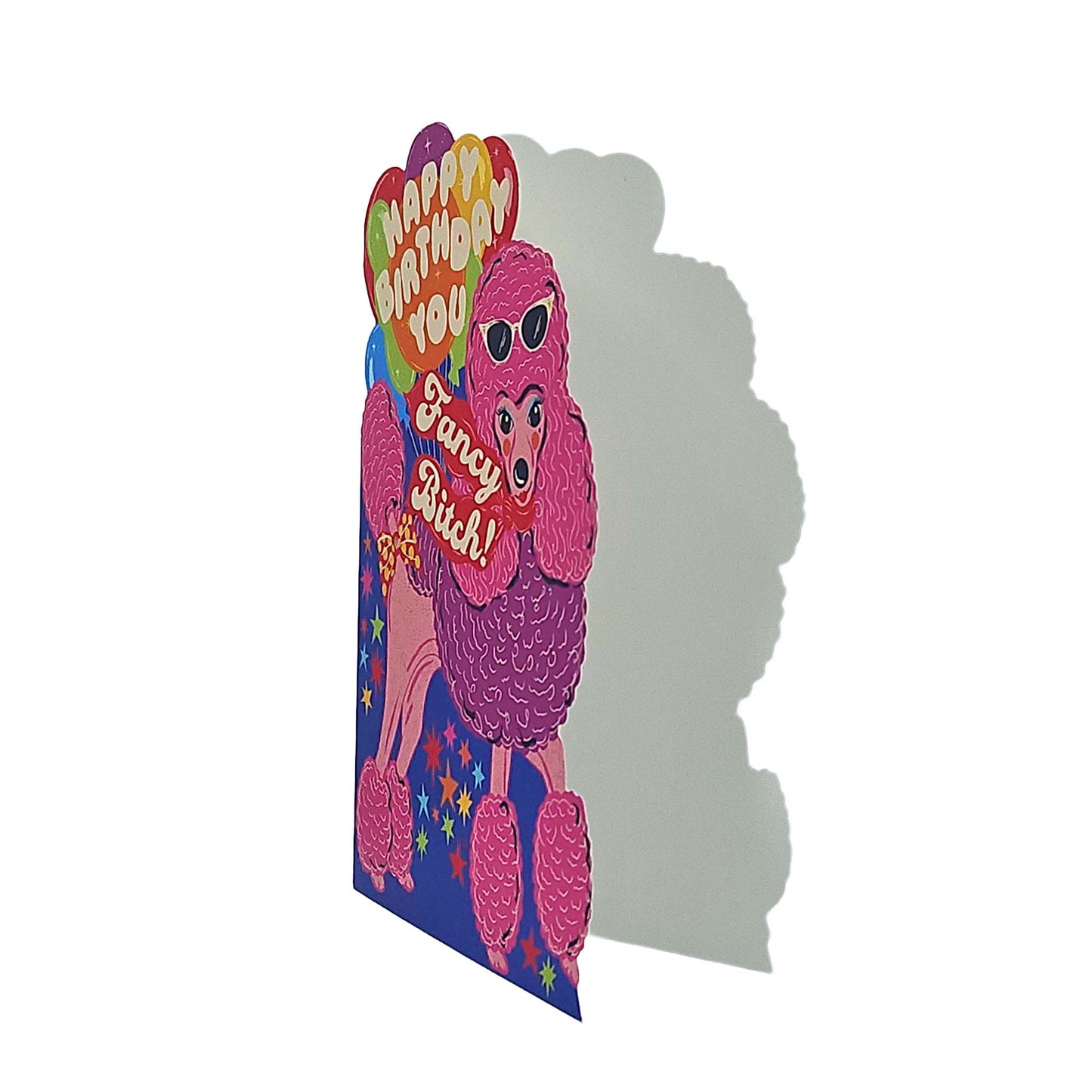 Happy Birthday Fancy Bitch Poodle Cutout Birthday Card