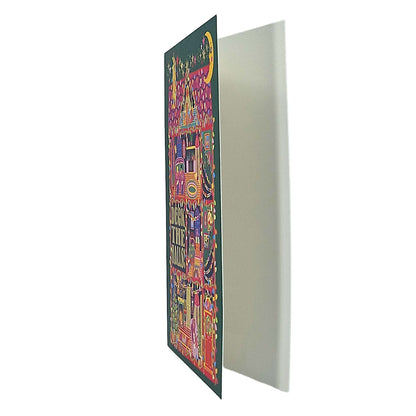 Deck the Halls House Gold Foiled Christmas Card