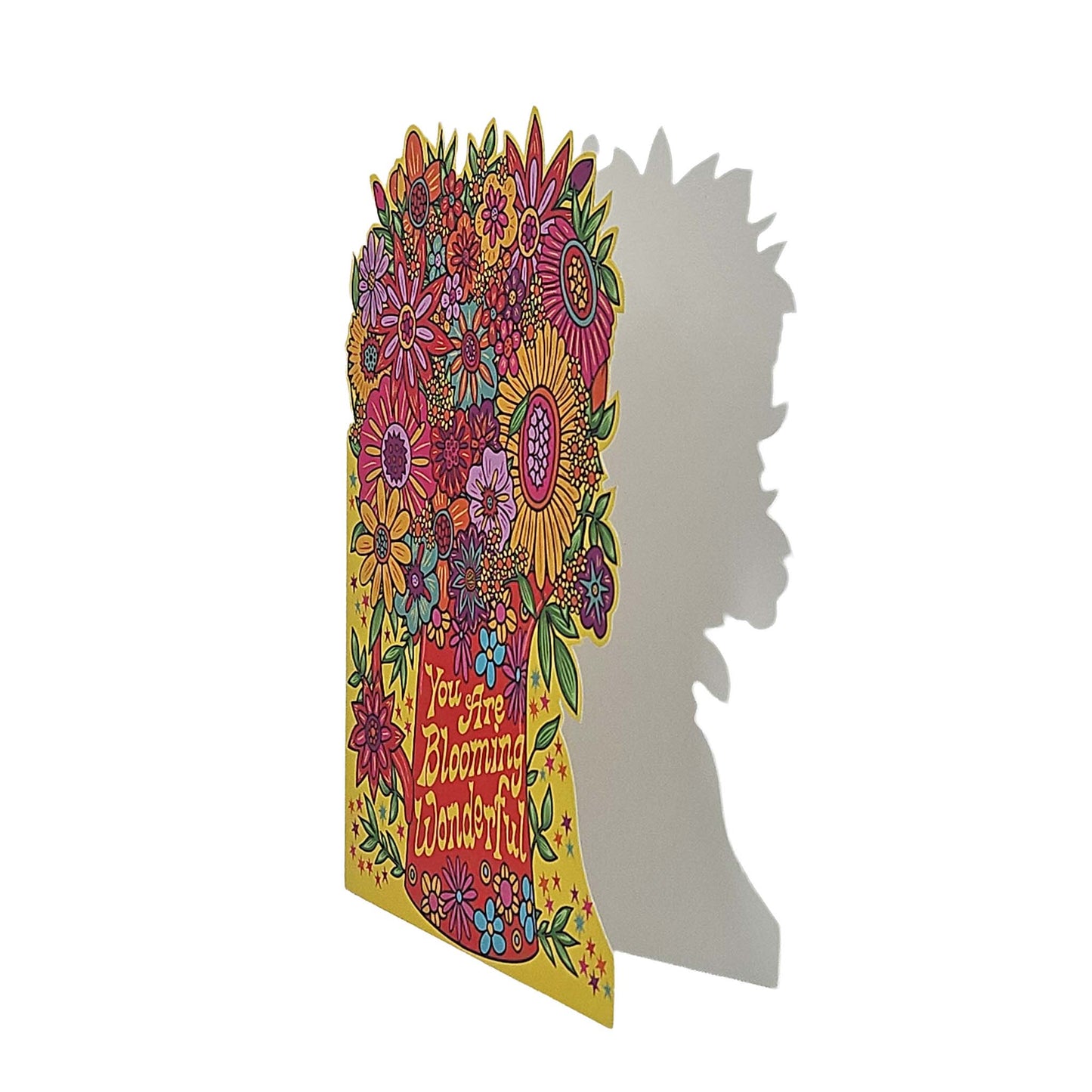 Blooming Wonderful Psychedelic Flowers Cutout Card