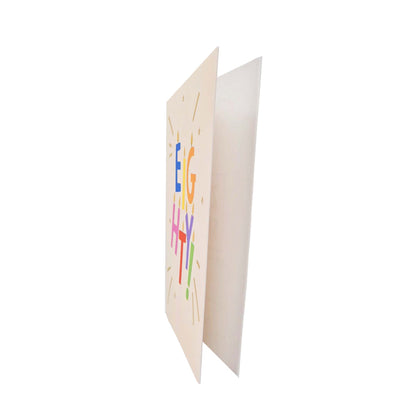 Gold Foiled Eighty! Letter Candles Birthday Card