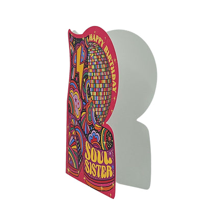 Soul Sister Disco Platform Boots Cutout Birthday Card