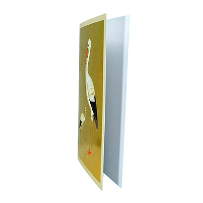 Mother & Baby Stork Gold Foiled Art Card