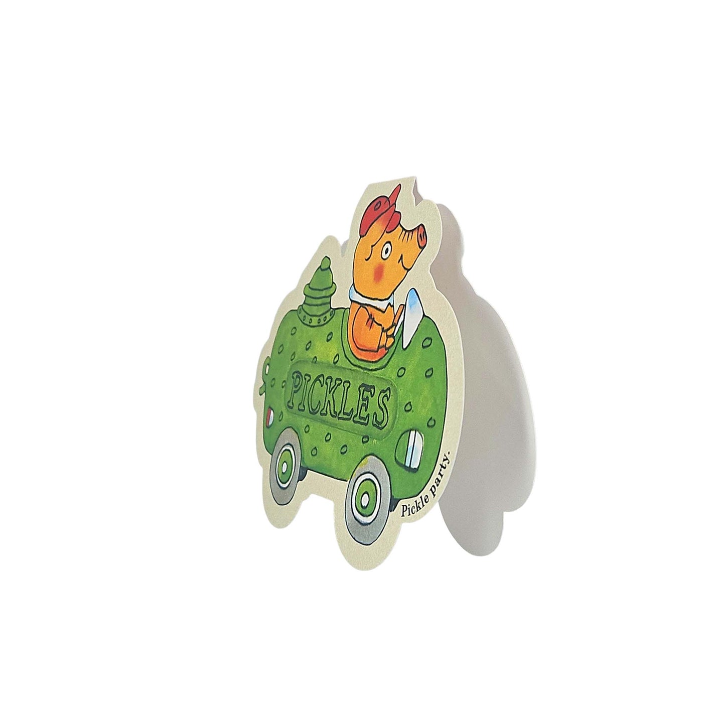 Pickle Party Pig Car Richard Scarry Cutout Card