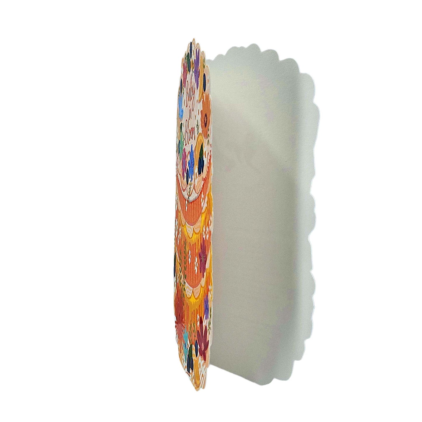 Baby in Bloom Spot Varnish Cutout Cake Pregnancy Card