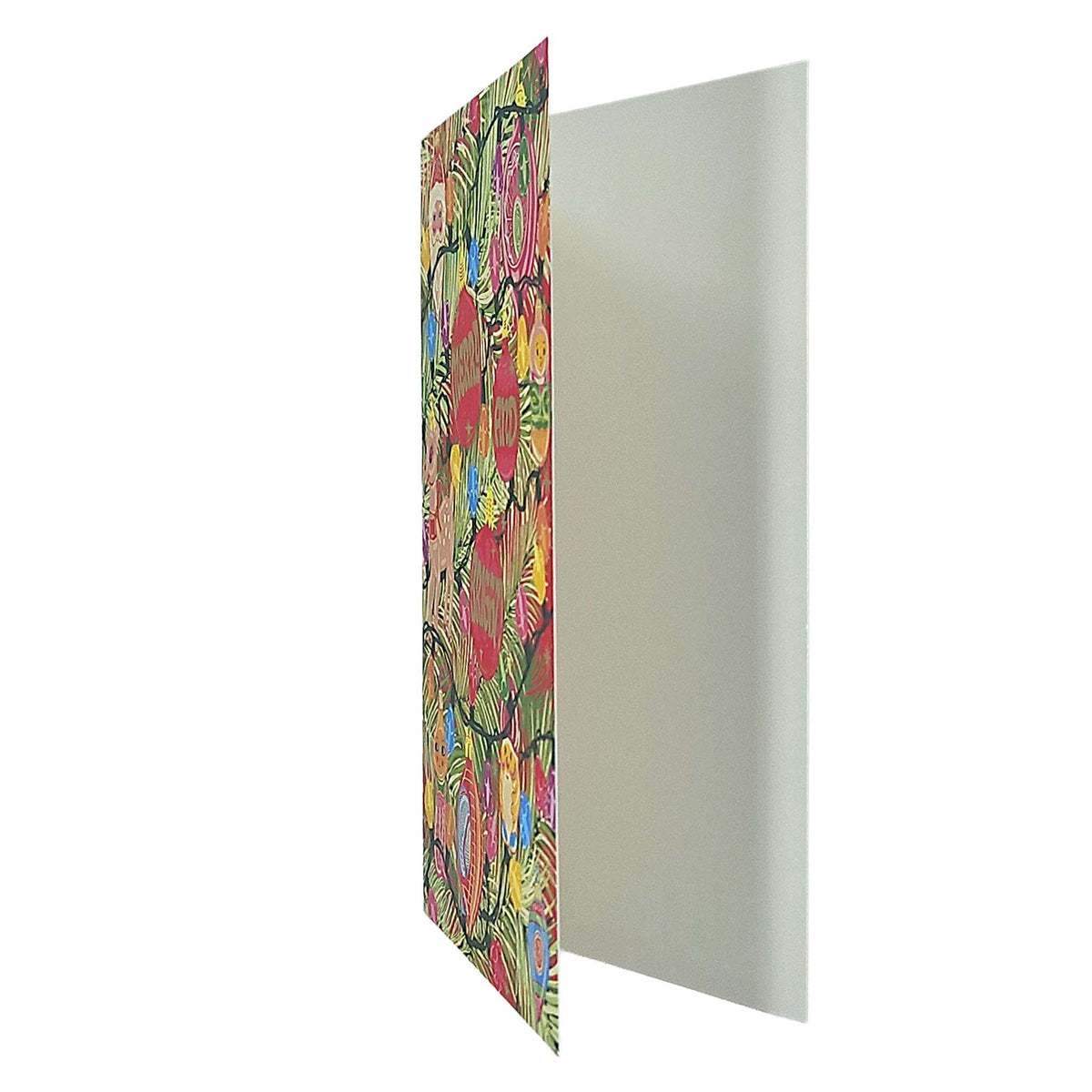 Merry and Bright Tree Decorations Gold Foiled Christmas Card