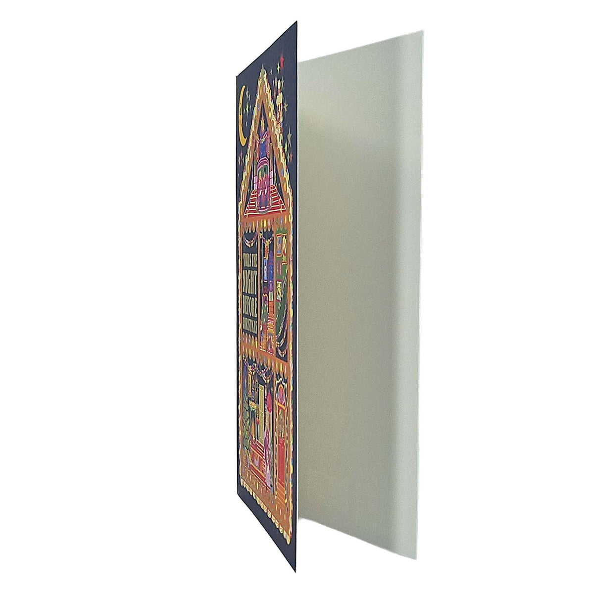 Night Before Christmas House Gold Foiled Christmas Card