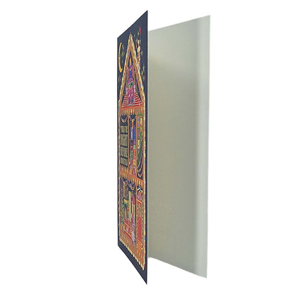 Night Before Christmas House Gold Foiled Christmas Card