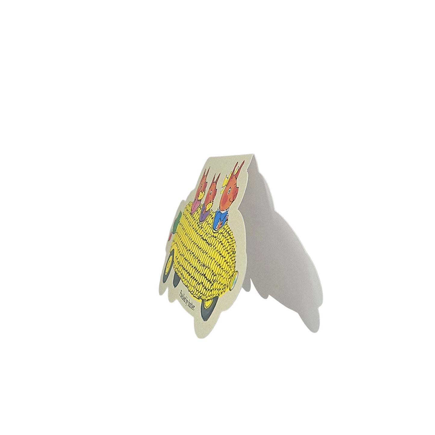 Corn on the Cob Pigs Car Richard Scarry Cutout Card