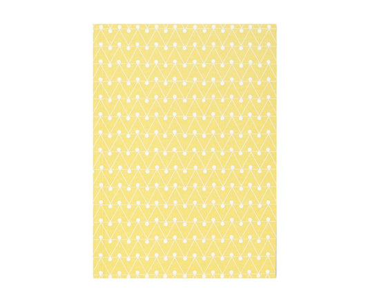 A5 Layflat Notebook with Yellow Dash Print - plain pages