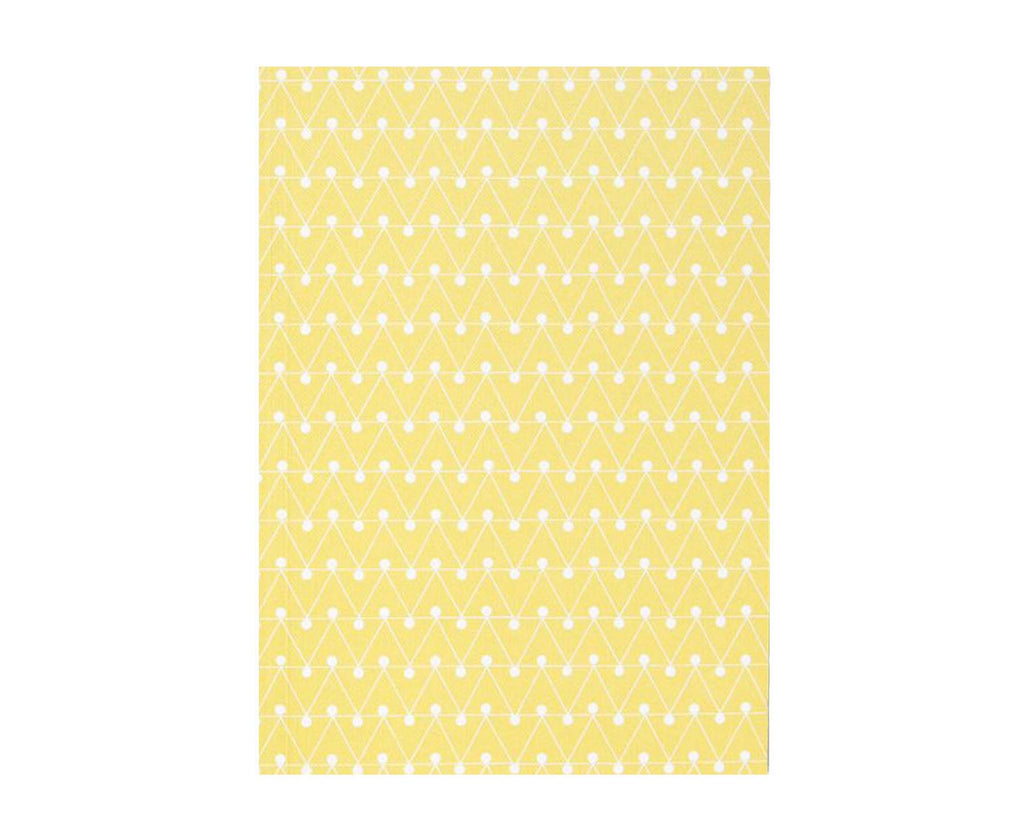 A5 Layflat Notebook with Yellow Dash Print - plain pages