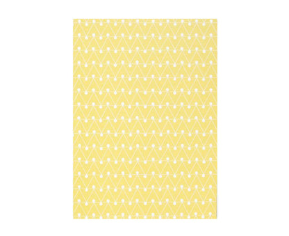 A5 Layflat Notebook with Yellow Dash Print - plain pages