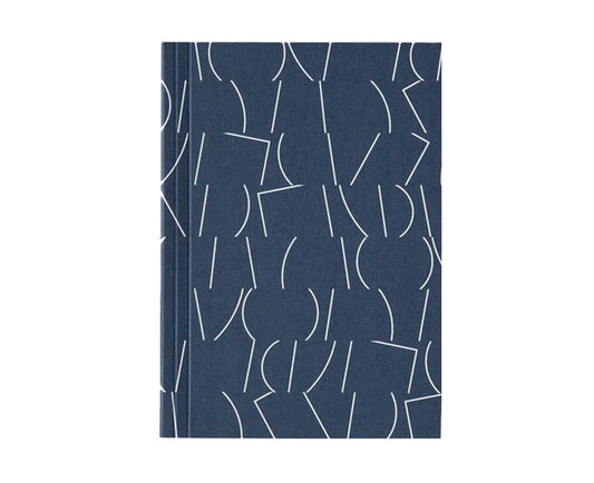 A6 Layflat Notebook Navy & White Sol print - plain pages