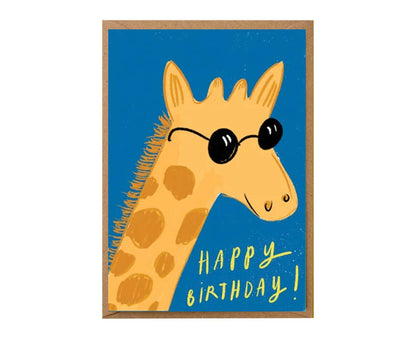 Happy Birthday Giraffe Illustrated Birthday Card