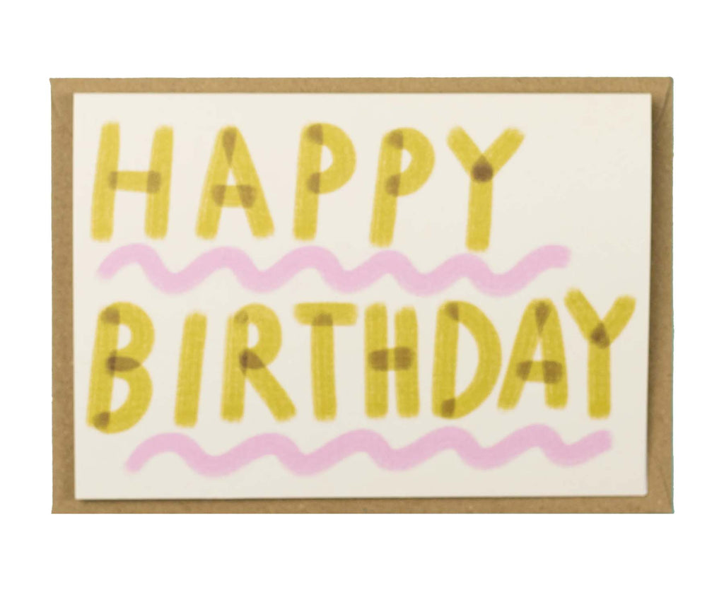 Happy Birthday Pink & Green Birthday Card