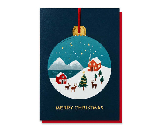 Winter Wonderland Pop-Out Bauble Foiled Christmas Card