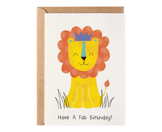 Fab Birthday Lion Kids Birthday Card